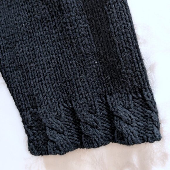 Black Heavy Button Cardigan Sweater 2X Cable Knit Warm Cozy Comfy Cabincore - Picture 4 of 5